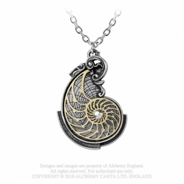 Steampunk Halskette - Fibonacci's Golden Spiral